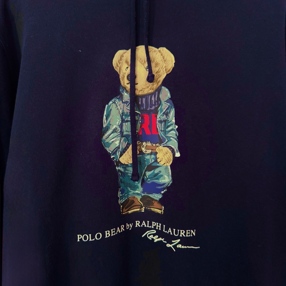 Polo Ralph Lauren Men’s Polo Bear Fleece Hoodie in Navy
